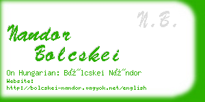 nandor bolcskei business card